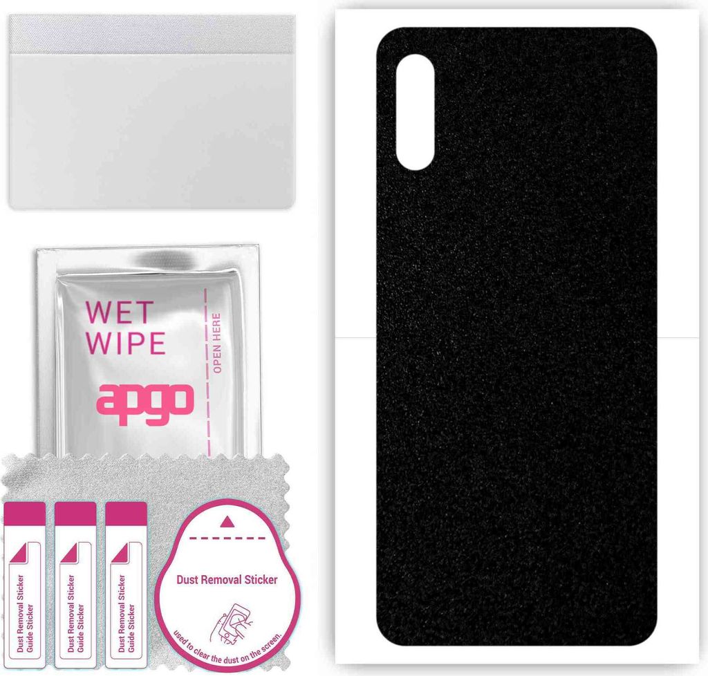 apgo Rückseite Schutzfolie, Skin, kompatibel mit Redmi 9i Sport, Hinten Displayschutzfolie aus Vinylfolie, kratzfest, einfache Montage - Mattschwarz