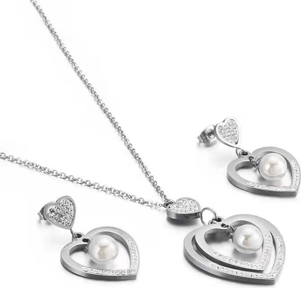 Set Cuore Argento 925 KP15103: Collana e Orecchini per Tutti i Giorni