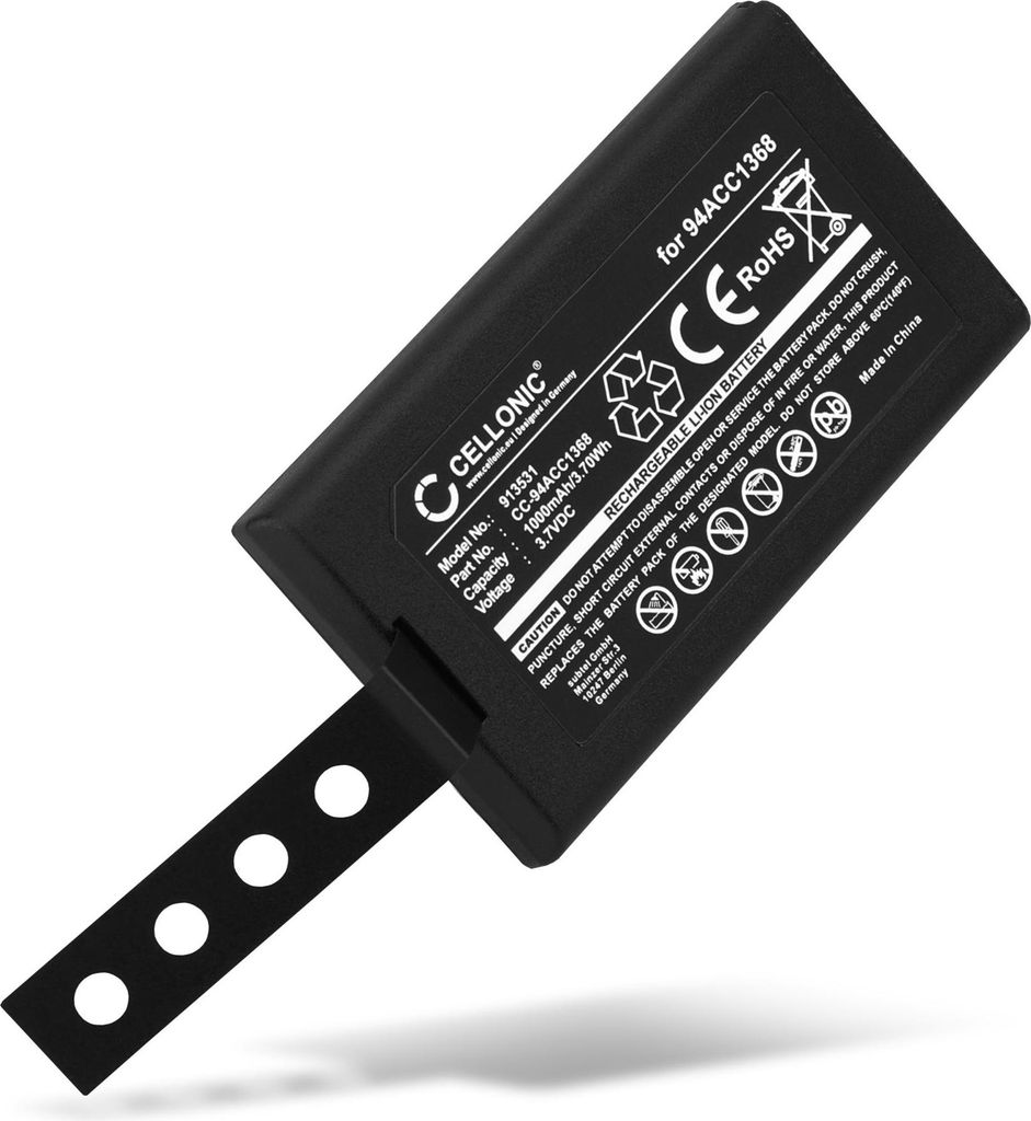 CELLONIC 1x Akku für Barcode Scanner Kompatibel mit Datalogic Memor X3, CVR2, Memor Mobile Computer, 94ACC0083 - (1000mAh, 3.7V)