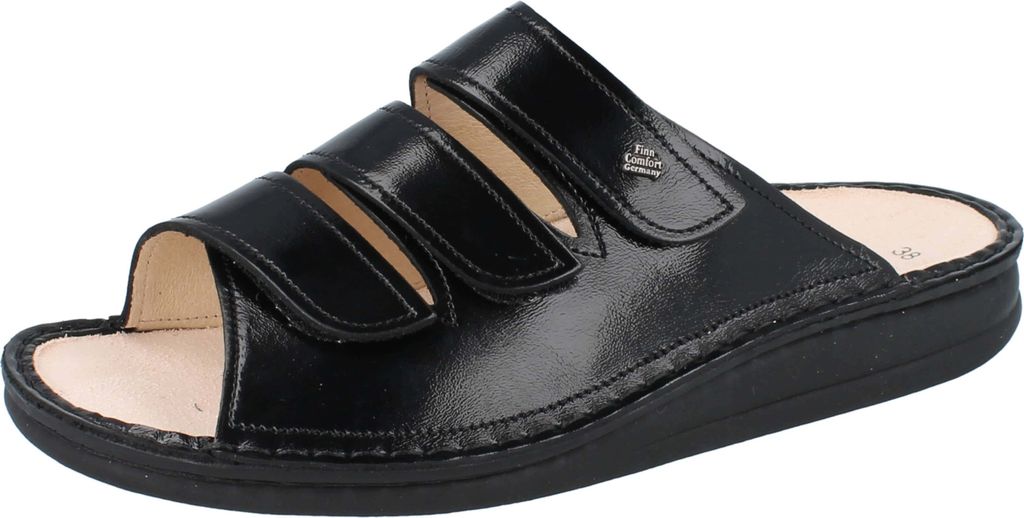 FINN COMFORT Korfu Damen Pantolette schwarz Knautsch : 36 Schuhgröße: 36
