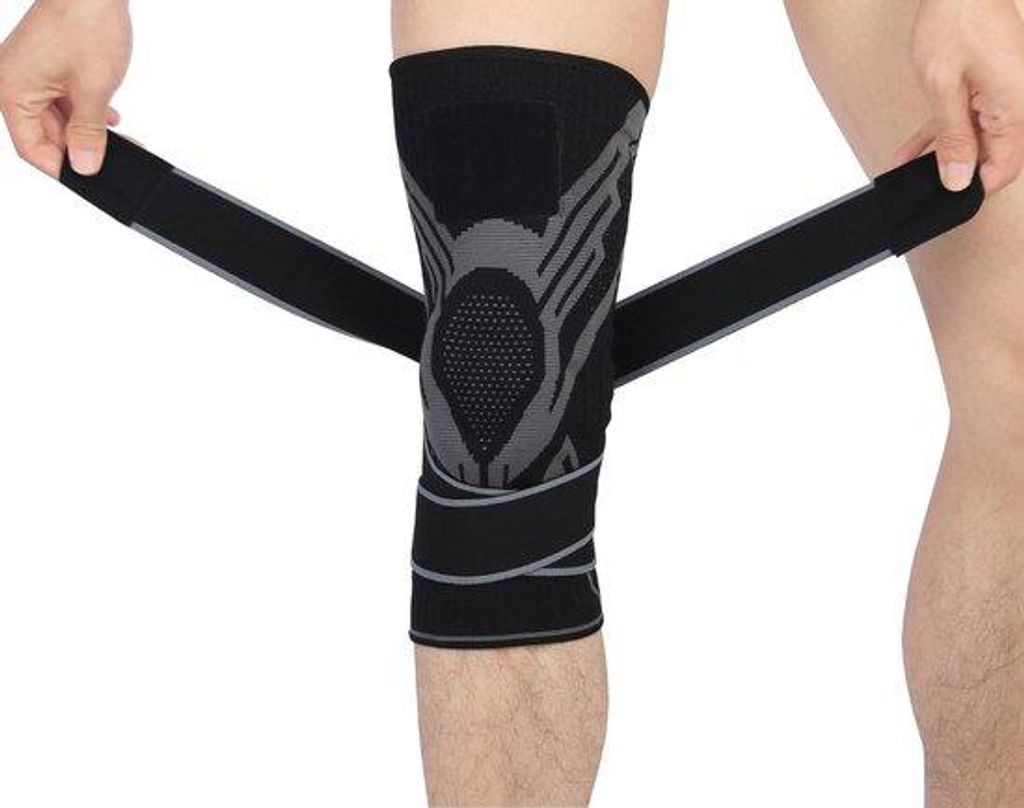 Sportkniebraces für Männer und Frauen, Schwarz, Größe L