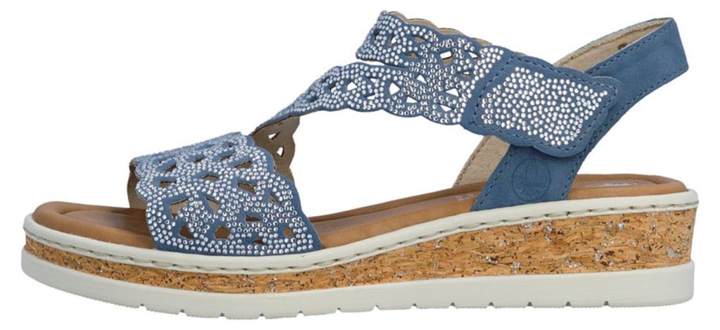 Sandales Rieker V415014 V41 pour femmes, couleur bleu, Image du produit 
