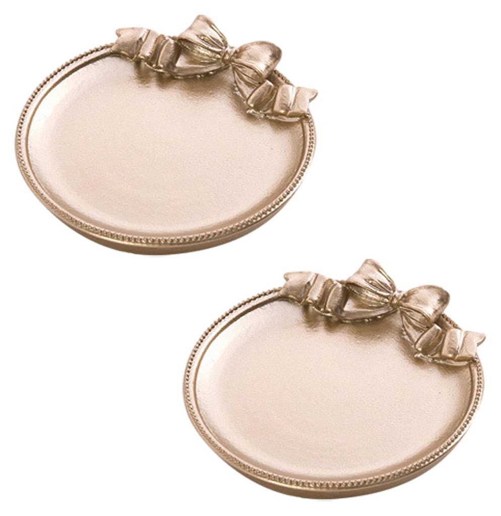 Dekorative Schleife aus Kunstharz, mattgoldene Ringschale, Schmuckhalter im Vintage-Stil, Aufbewahrungsorganizer für Ringe, Ohrringe, Halsketten, ...