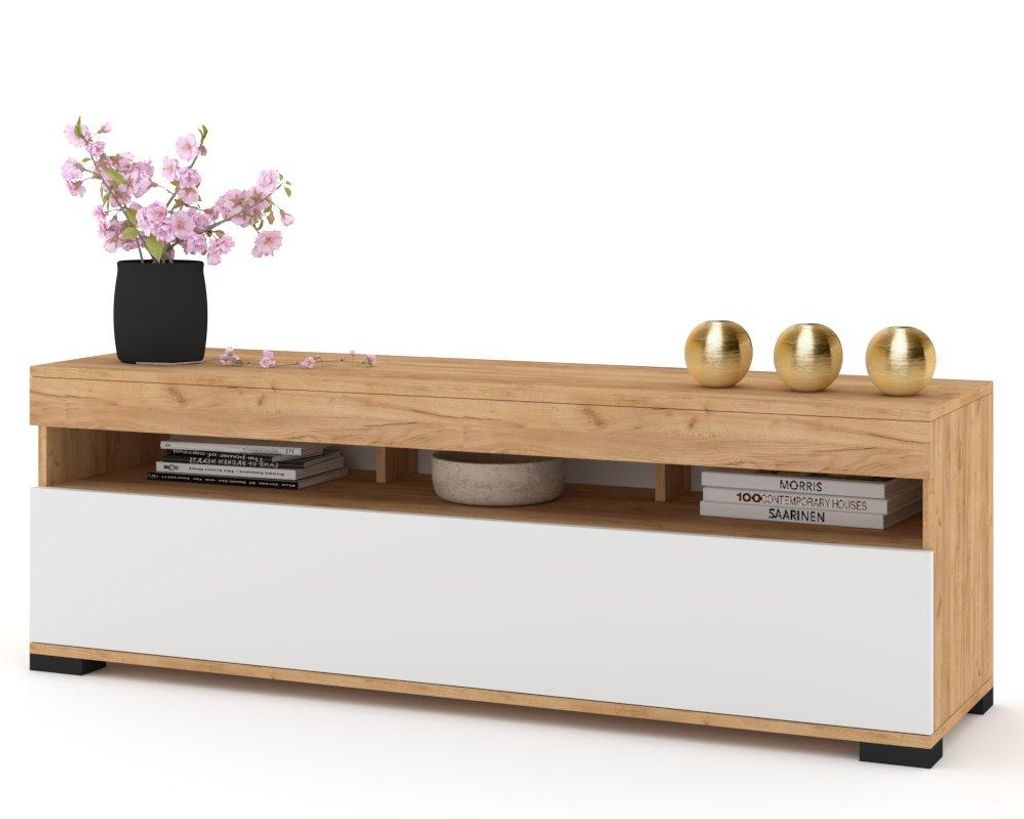 Fernsehschrank TV-Lowboard PLAY STEHEND Craft Eiche/Weiß Produktbild 