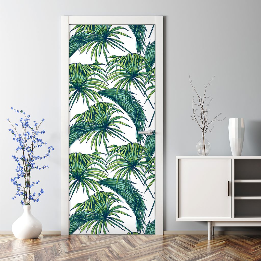 Dekorative Aufkleber selbstklebend Türaufkleber Tapete Türposter Tropischer Dschungel 77 x 200 cm