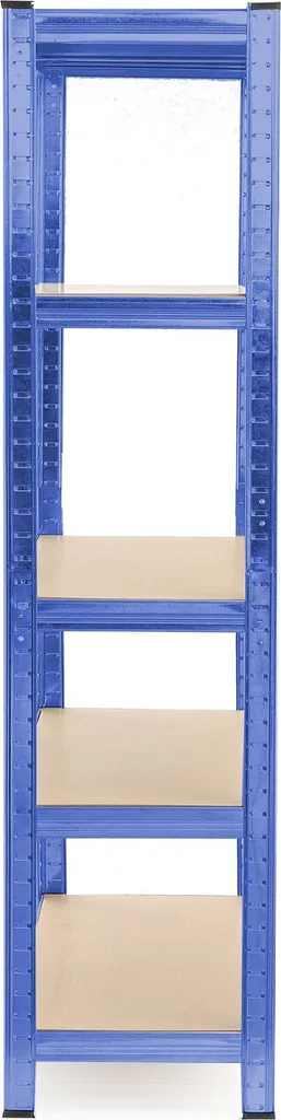 Étagère Atelier 5 Plateaux 1000kg Montage Sans Vis 100x50x204cm Bleue - 8