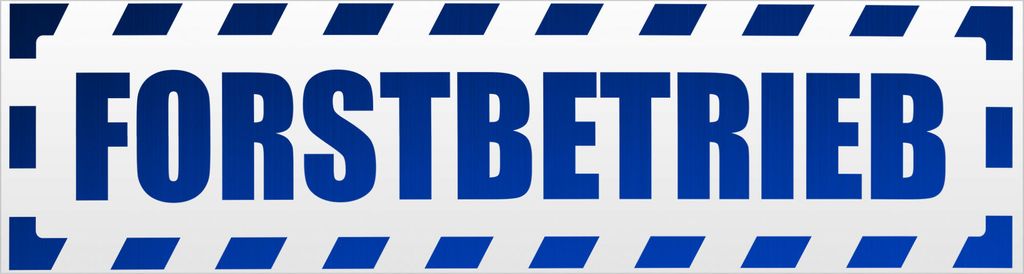 Kiwistar Forstbetrieb gestreift Magnetschild Schild magnetisch - 30cm Blau - reflektierend - Magnetfolie für Auto PKW Kfz