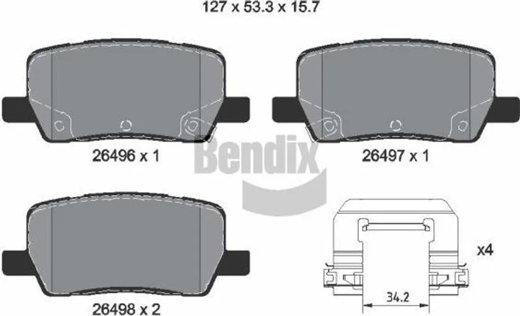 Jeu de plaquettes de frein BENDIX BPD2386 OE 109741600B pour Tesla Model S