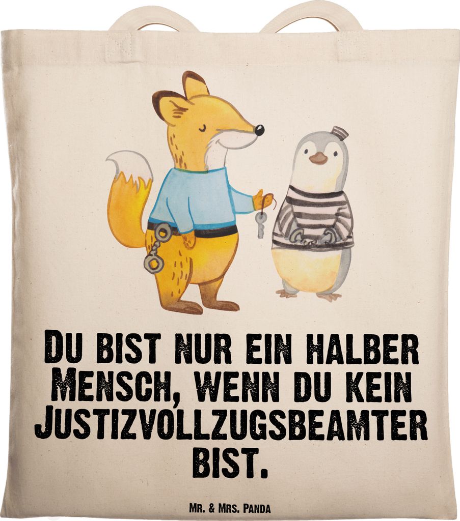 Mr. & Mrs. Panda Tote Bag Justizvollzugsbeamter Herz - Transparent - Geschenk, Shopping Tasche, Uni, totebag, Spruch, Witzig, Einkaufstasche, Gefä...