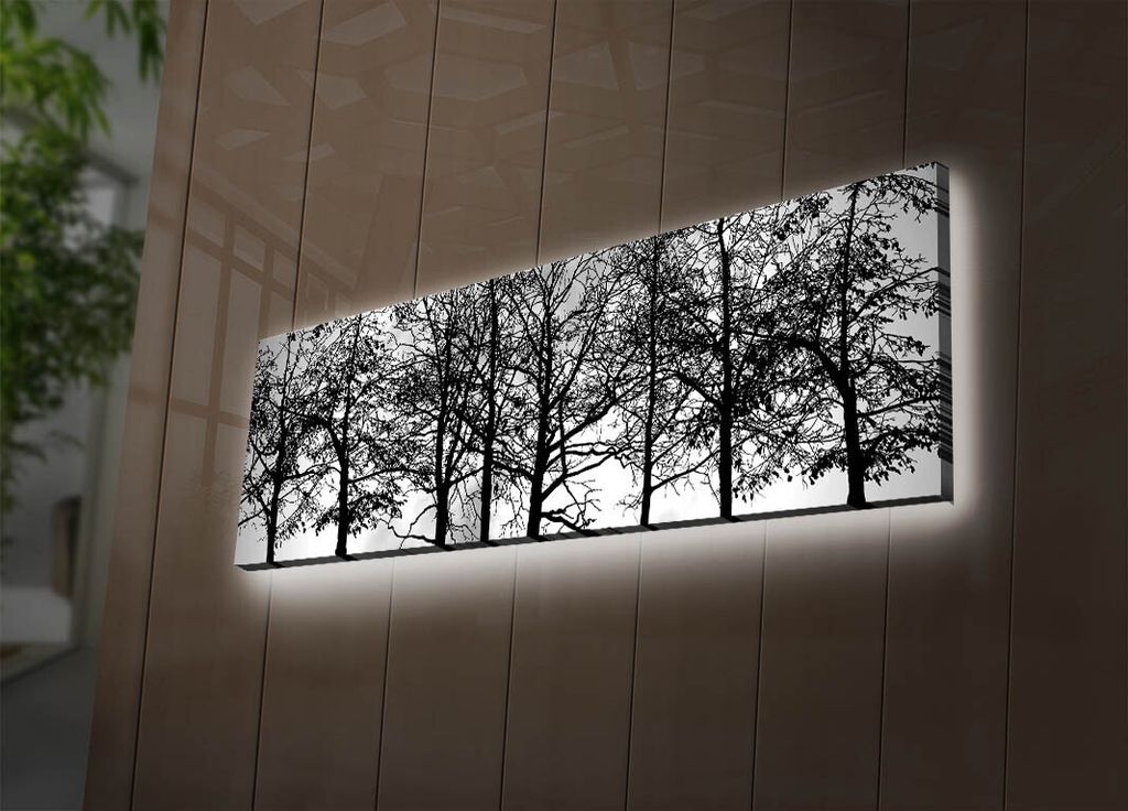 Opviq, 3090DACT- LED3270, Bunt, Leinwandbilder, 30 x 90 cm, 100% Wildleder -Leinwand