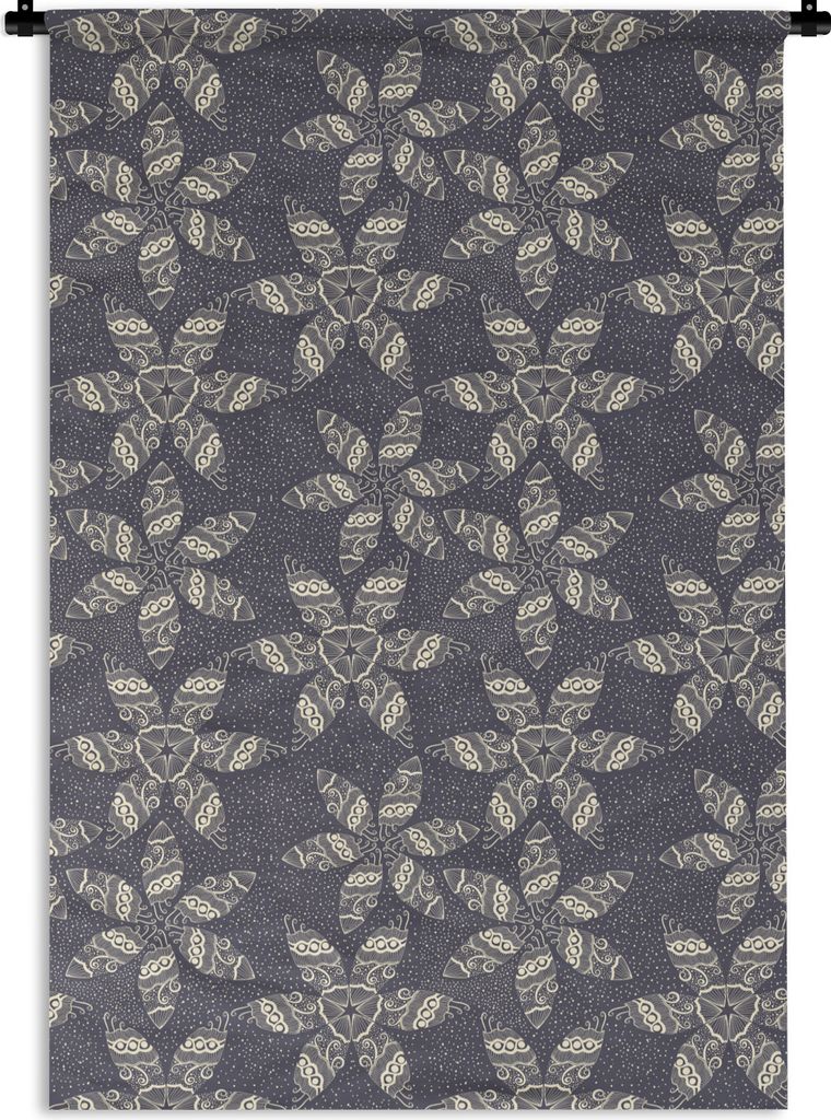 MuchoWow Wandteppich Wandbehang Blumen - Stern - Schnee - Winter 120x180 cm Tapisserie Dekoration Wandtuch - Schlafzimmer - Dekorationen für das...
