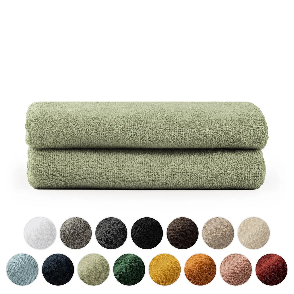 Blumtal Set 2 Asciugamani 50x100 Verde Pastello | Cotone Oeko-TEX Premium