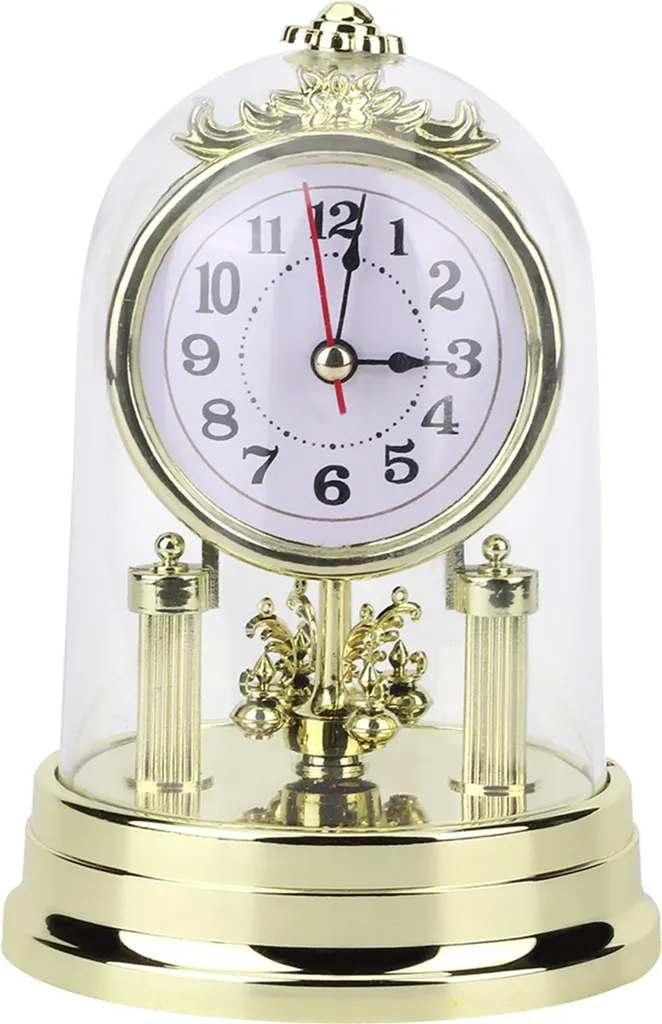 Grande horloge de table antique avec mécanisme silencieux et décoratif