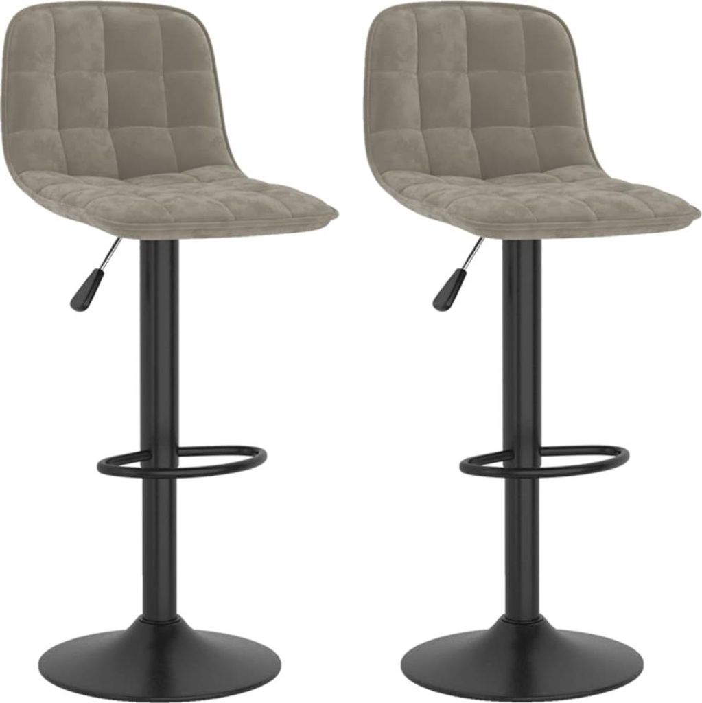 vidaXL Barhocker 2 Stk. Hellgrau Samt Produktbild 