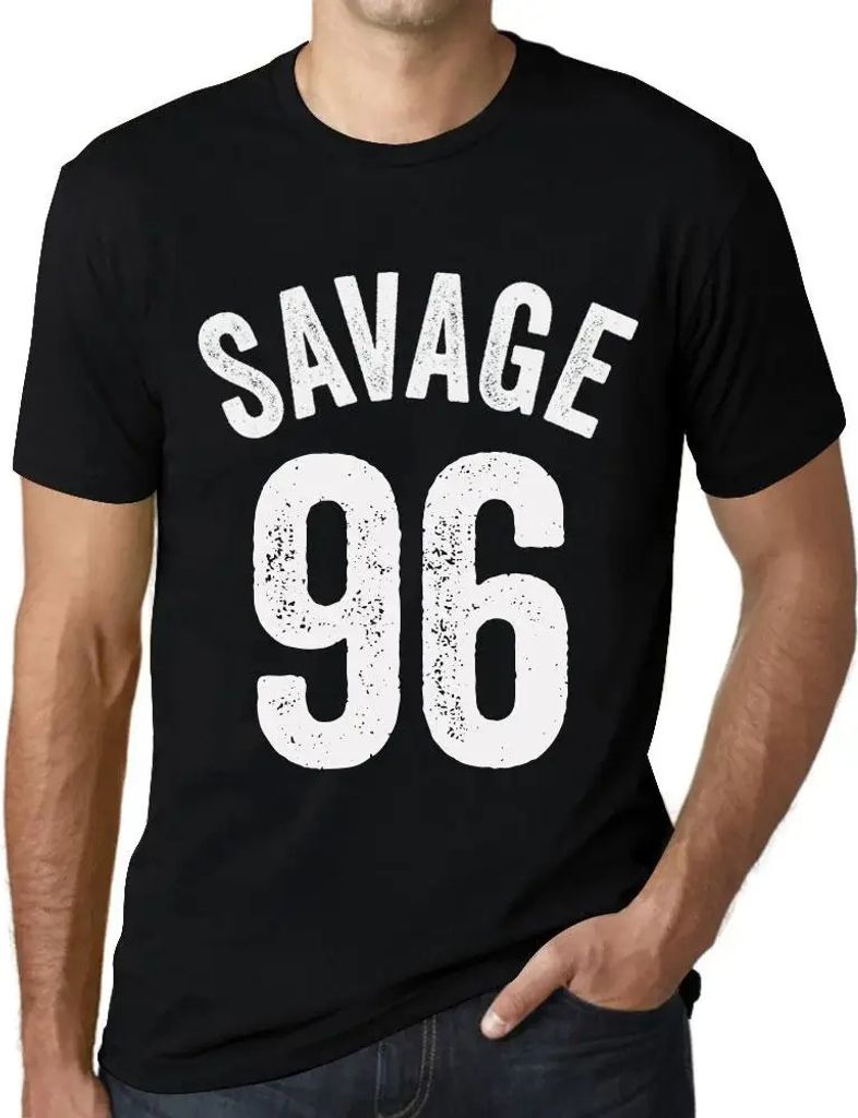 Herren Grafik T-Shirt Savage 96 Geschenk 96. Geburtstag Jahrestag 96 Jahre Jubiläum 96 Jährige Mann Jahrgang 1928 Kurzarm Lustige Druck