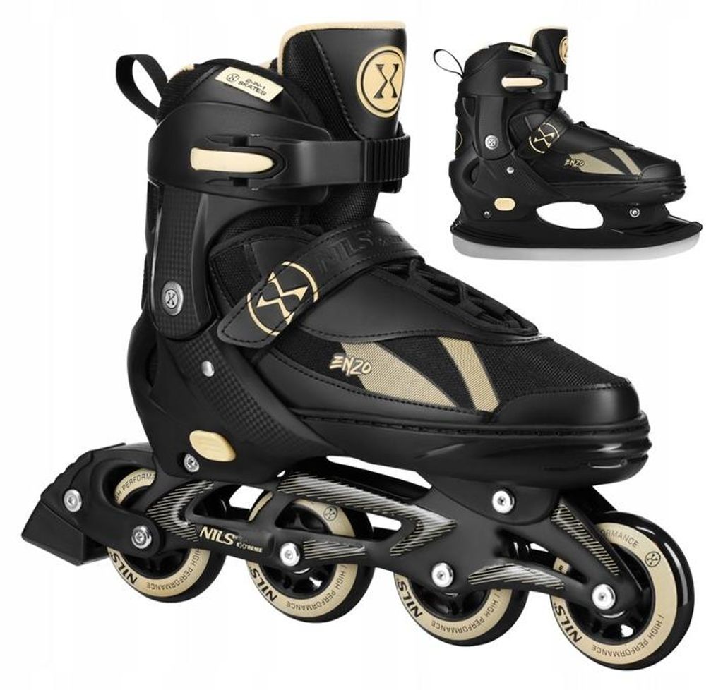 2-in-1-Rollschuhe, verstellbare Rollerblades, Hockey-Skates für Kinder, Nils Extreme