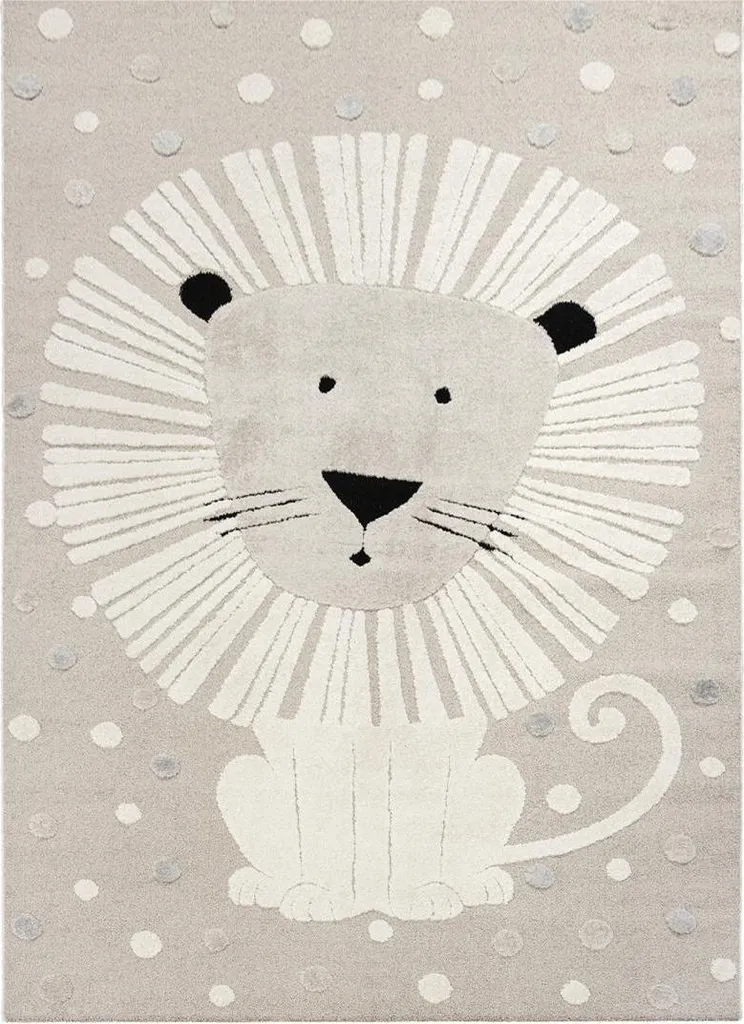 Tapis Enfant Lavable Facile d'Entretien LI ON - 160x230 cm - Couleur Bleu