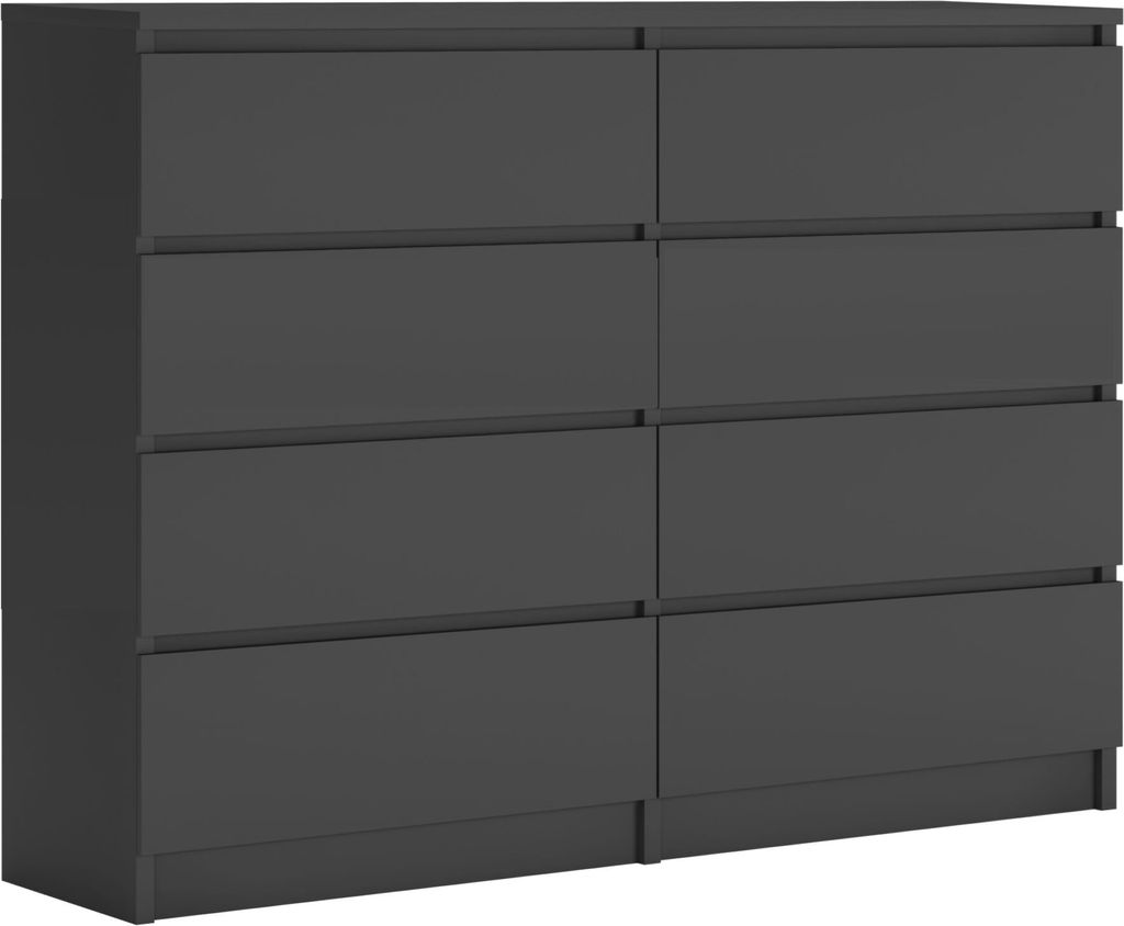 Komoda 8 zásuvek, barva: 120 x 101 x 39 cm, antracitová Obrázek produktu 