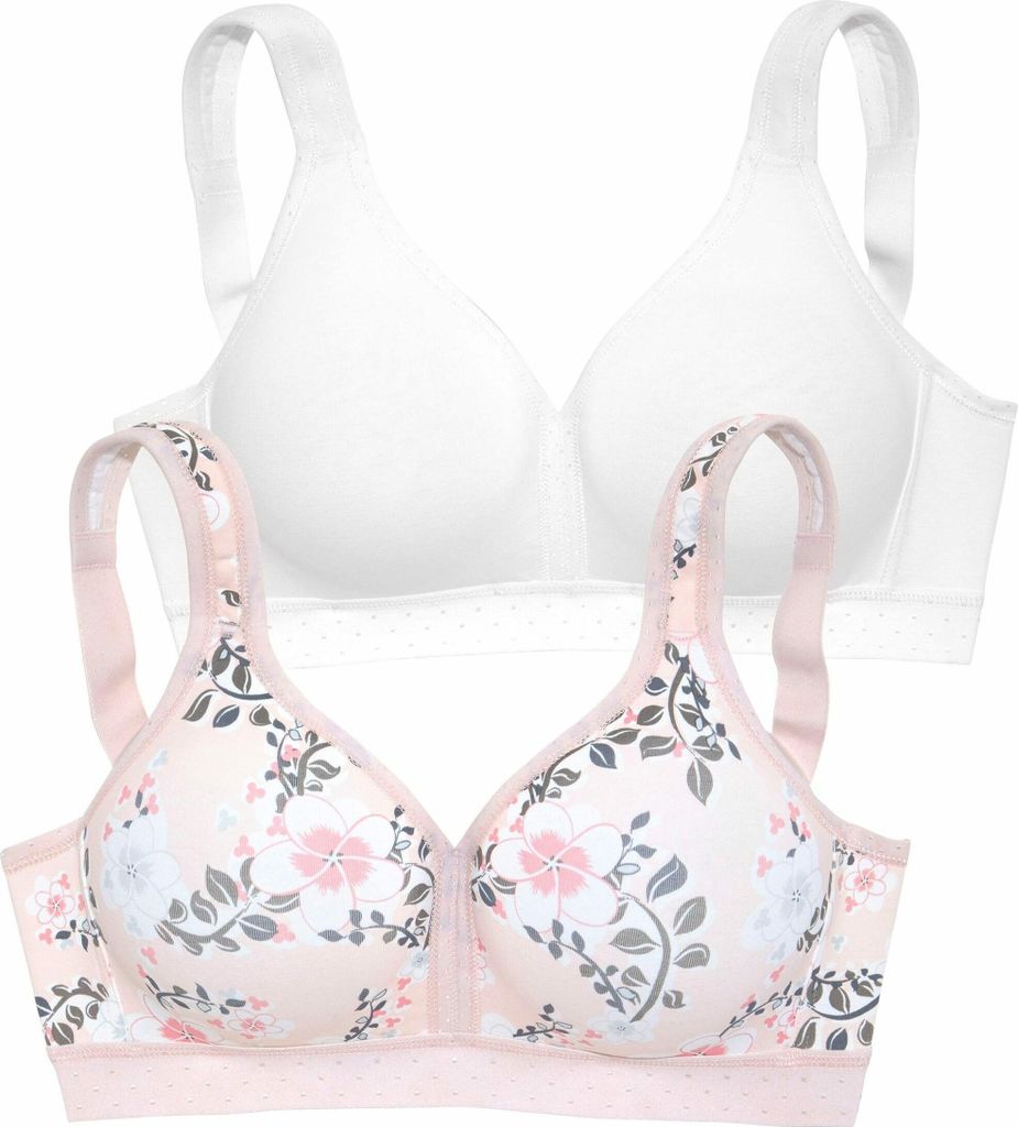 PETITE FLEUR Soft-BH rosé-bedruckt+weiß Größe 75 Cup D