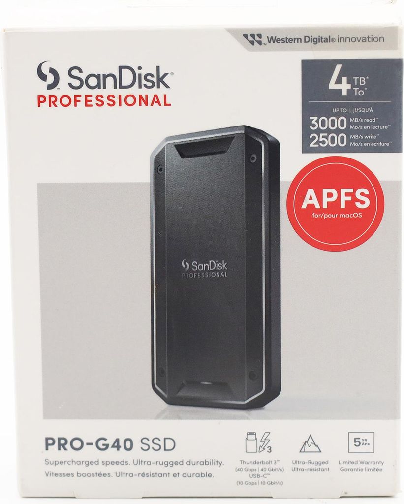 SanDisk Professional PRO-G40 SSD 4TB Thunderbolt 3 USB-C 3.1