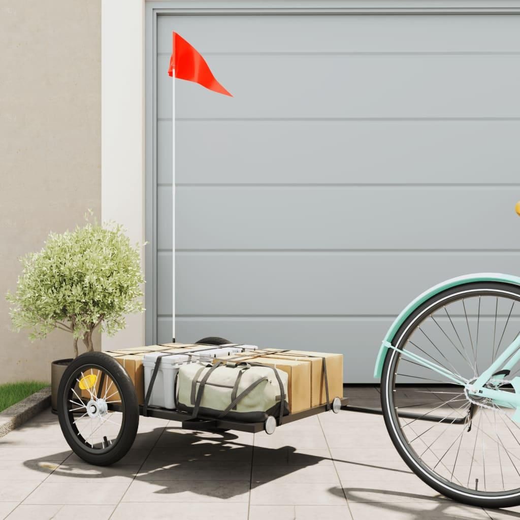 Vidaxl Fahrradanhänger 126x63x34 cm Eisenschwarz Zdjęcie produktu 