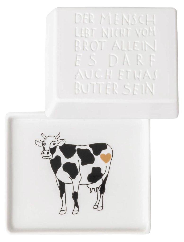 Räder Butterdose Der Mensch lebt nicht 14,5x11,5x5,5cm Immagine del prodotto 