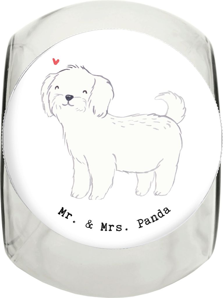 Mr. & Mrs. Panda Dose Malteser Moment XL 2000ml - Weiß - Geschenk, Bonbonglas, Vorratsglas, Leckerli, Vorratsbehälter, Keksdose