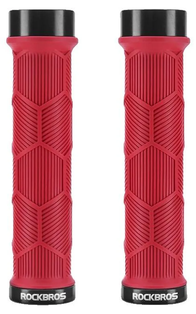 Poignée de vélo ultra-légère en silicone rouge avec design ergonomique