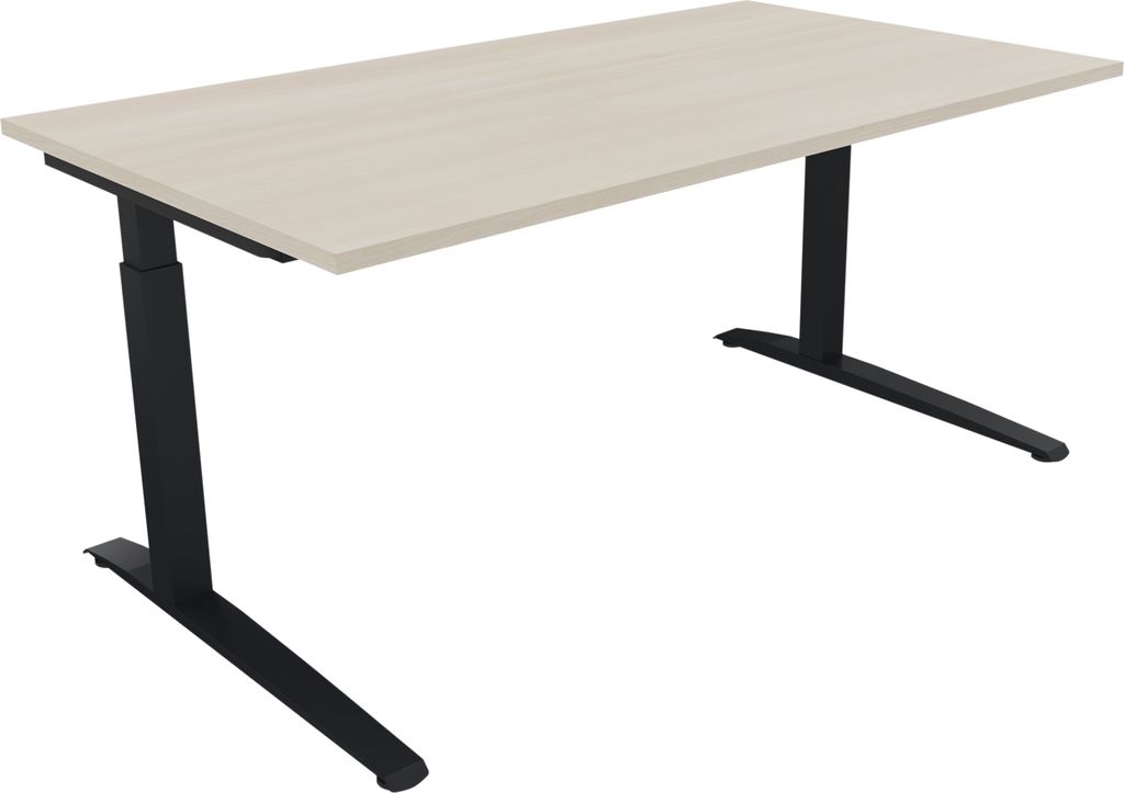 Schreibtisch Kufe Einzels. Quadrat B1600xT700xH650-850 an/Akazie hell