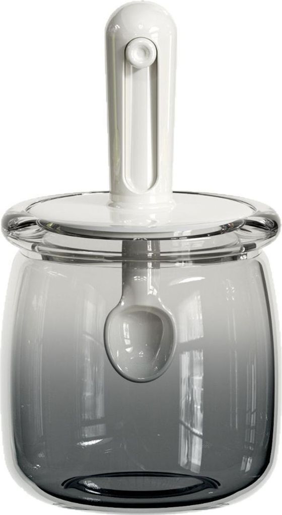 Luftdichte Gewürzgläser aus Glas mit einziehbarem Löffel. Auslaufsicherer und feuchtigkeitsbeständiger Aufbewahrungsbehälter für Kräuter, Sa...