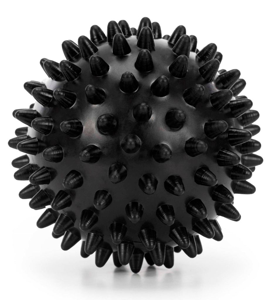 ACTIGET Igelball 7,5 cm – Massageball mit Noppen für Rehabilitation, Schwarz
