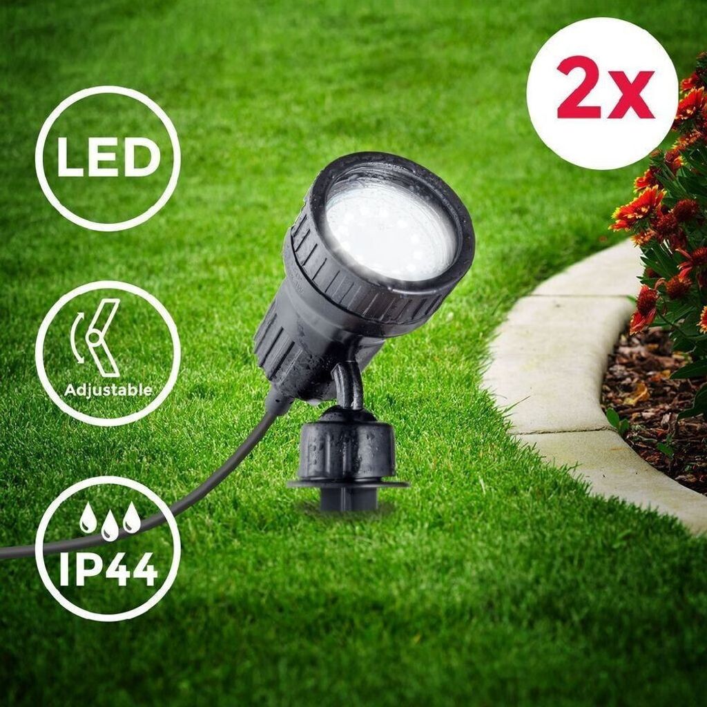 2x zahradní reflektor LED zemní hrot IP44 venkovní Obrázek produktu 