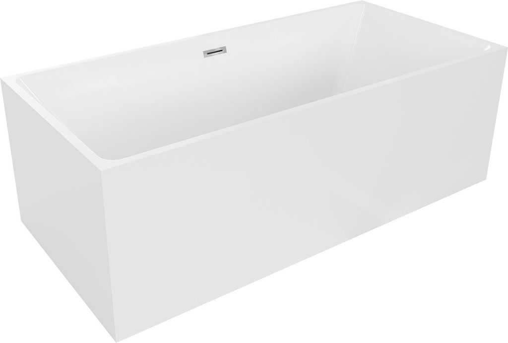 Mexen Nita freistehende Badewanne 170 x 80 cm, weiß, Überlauf chrom - 52091708000-01