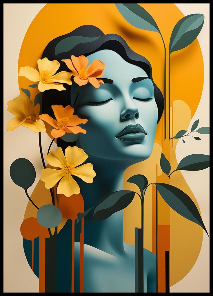 Plakat 64x90cm Blumenmeditation