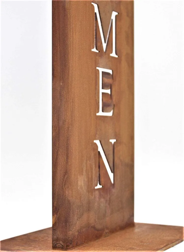 Stèle de Jardin Décorative Bienvenue 100cm en Acier Rouillé avec Support - 3