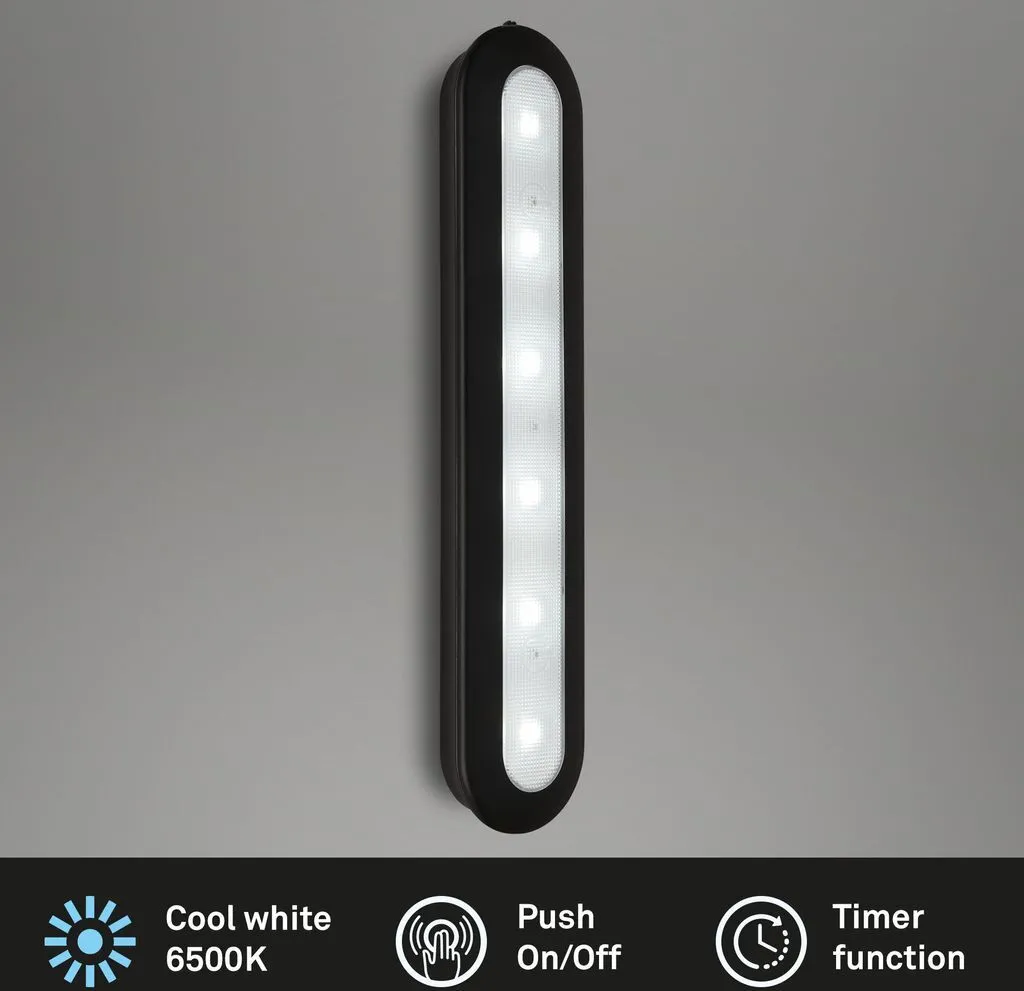 Luce Sottopensile LED Briloner Nera - Illuminazione con Timer 15 min