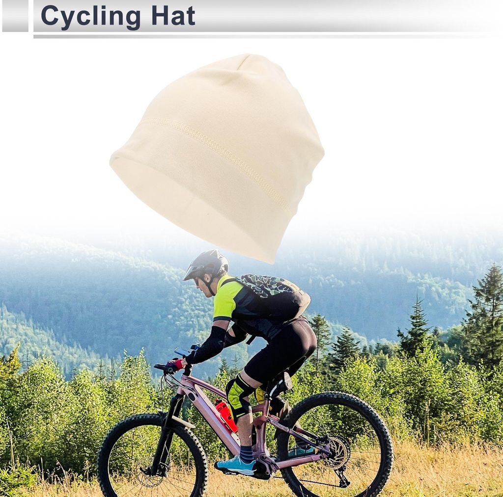 Fahrradmütze Warm Atmungsaktiv Hartschalen-Unterzieher Plüschstoff Grün 20.5x27cm 1 Stück