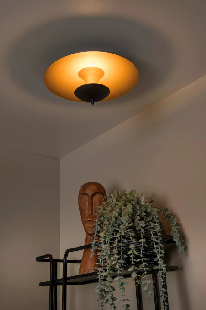 Luminaire Plafonnier LED Rond Moderne VULCAN Noir et Or pour Salon - 2