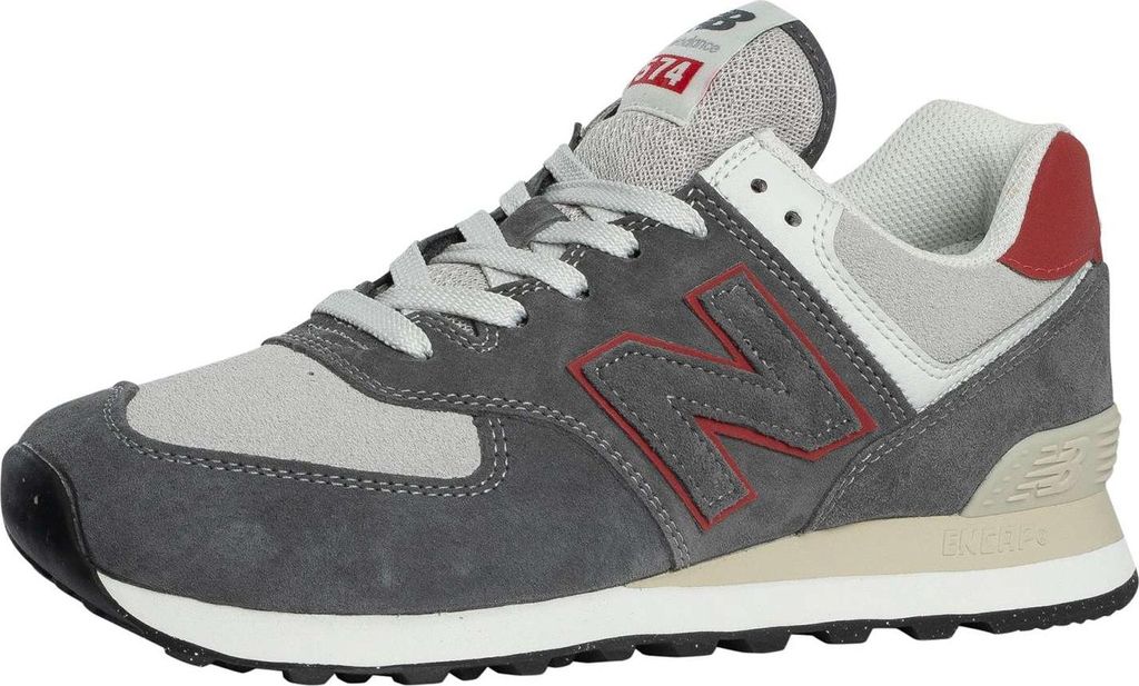 New Balance 574 Wildleder Trainer, Grau 42 EU Produktbild 