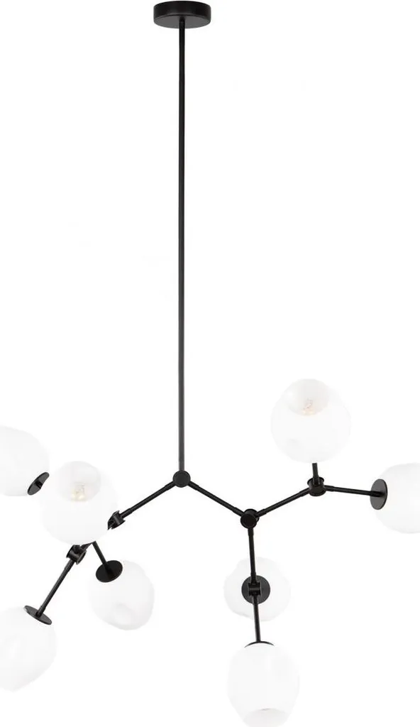 Grand Lustre FERRAL Italux pour Table à Manger - Luminaire Noir 8 Feux