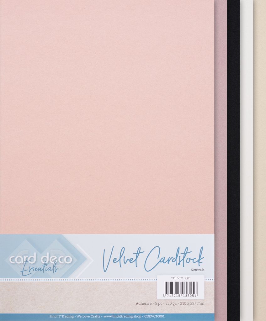 Samtpapier, selbstklebend, A4, 5 Blatt Naturtöne