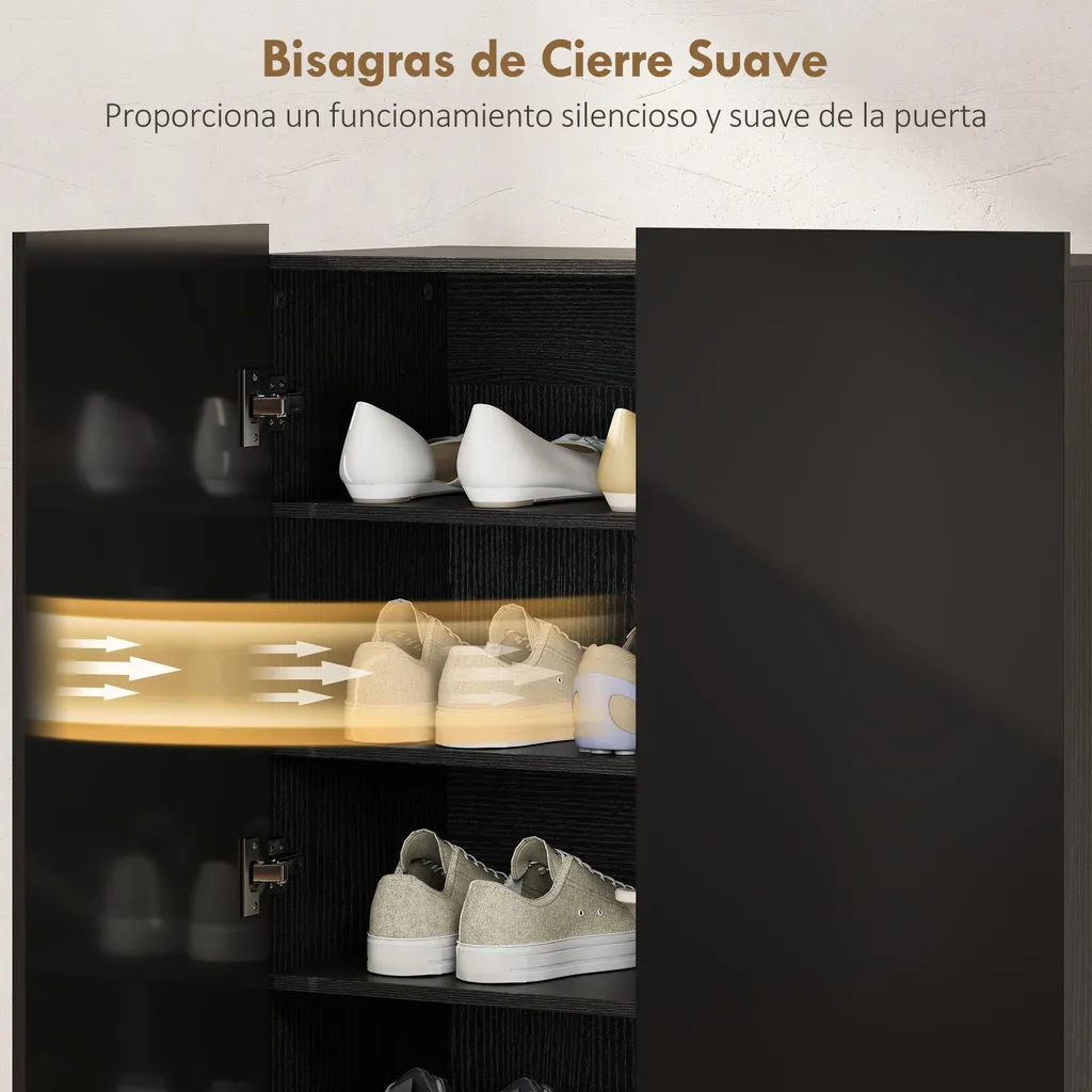 Étagère à chaussures réglable noire en métal style moderne 103cm haut - 4