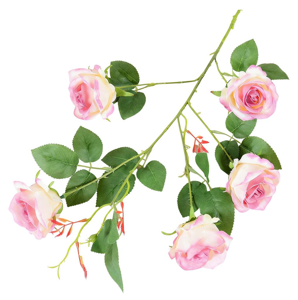 Künstliche Rosen für Blumenarrangements, künstlicher Seidenrosenstrauß mit 5 Blütenköpfen für Partys, Hochzeiten, Tischdekorationen für Zuh...