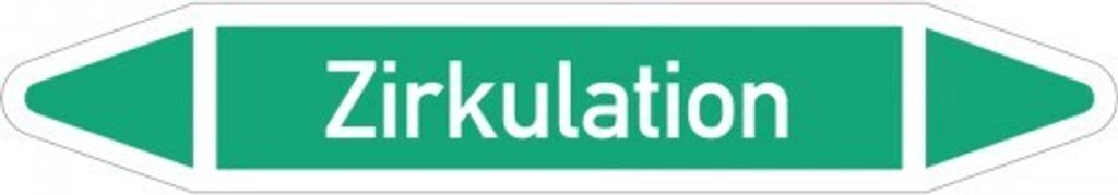 Dreifke Aufkleber I RKZ-Etikett Zirkulation, DIN 2403, grün/weiß, für Ø 40-6...