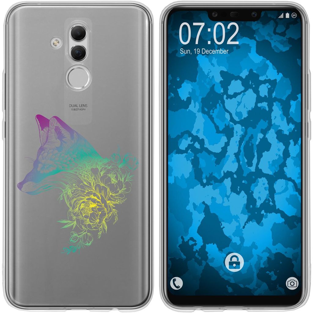 PhoneNatic Case kompatibel mit Huawei Mate 20 Lite Silikon-Hülle Floral Fuchs M1-4