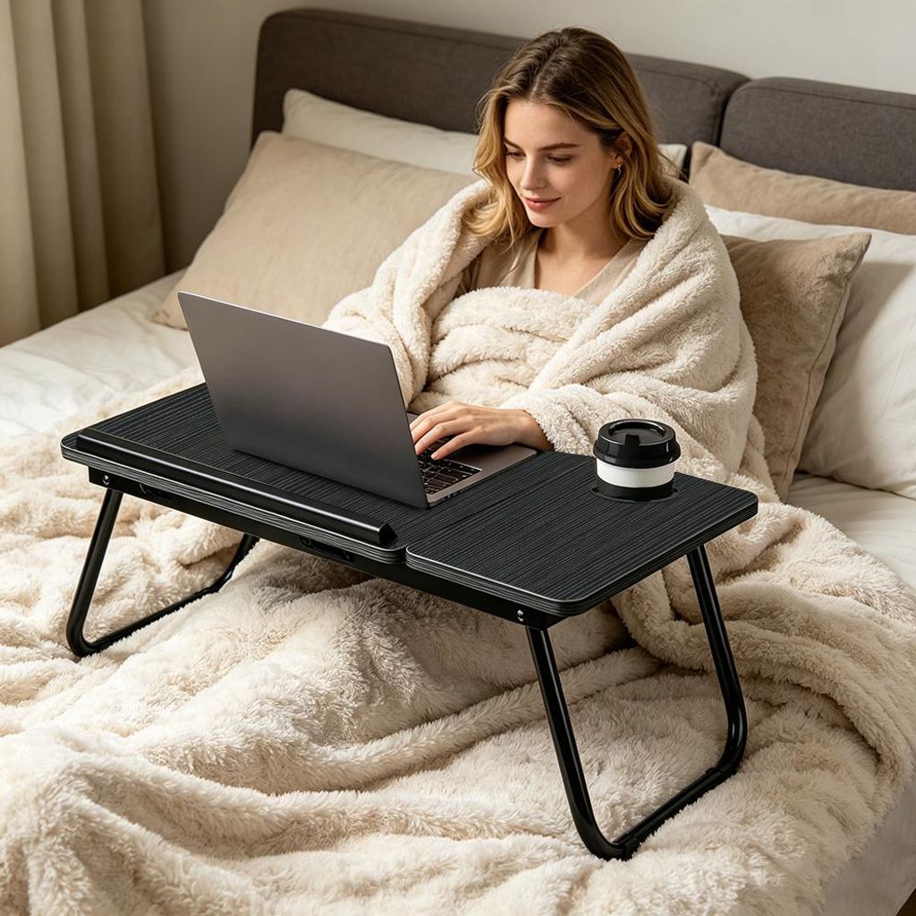 Small Laptoptisch für Bett,Klappbar Laptopständer mit Produktbild 