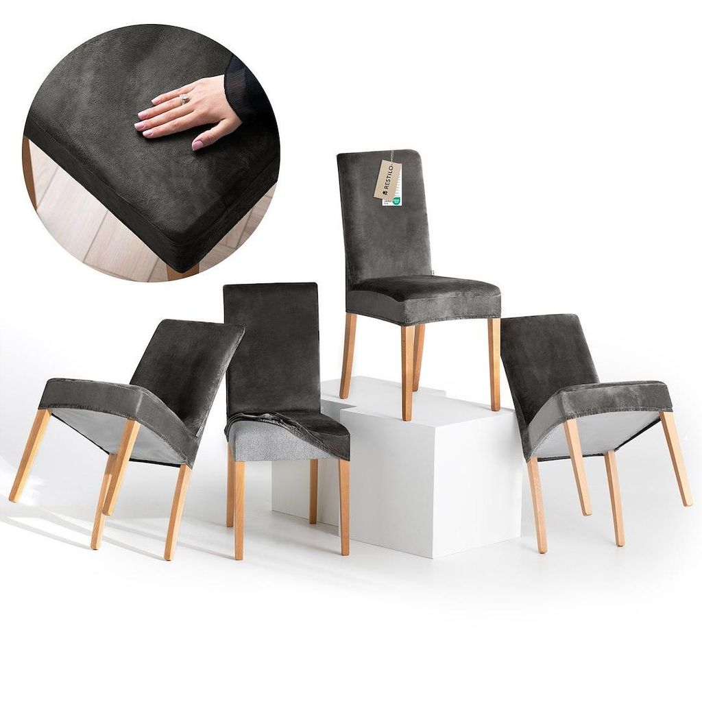 Stuhlhussen Stretch Set schützender Stuhlbezug Universal Produktbild 