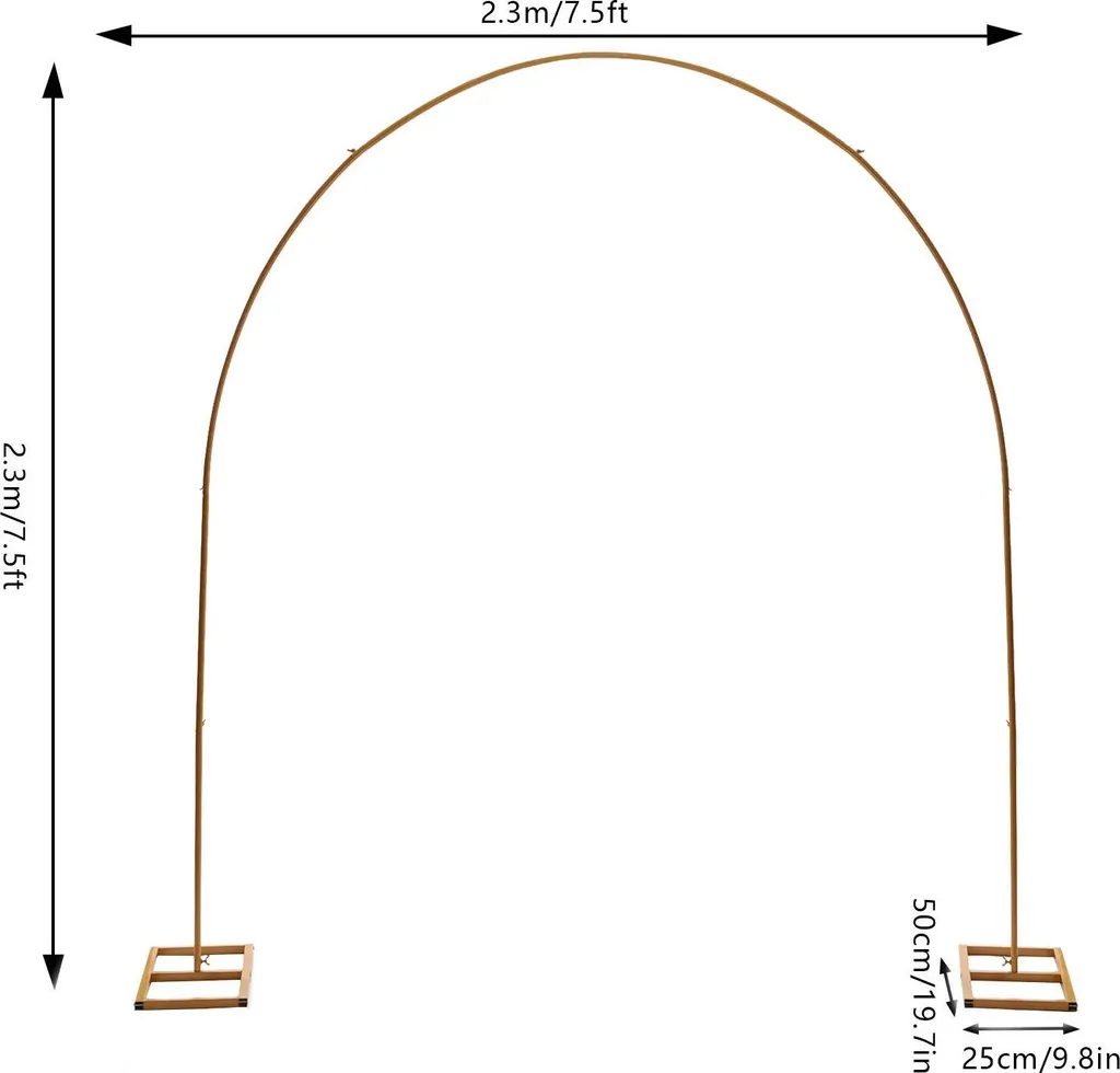 Arche de mariage dorée en fer durable pour décors de cérémonie chic - 2