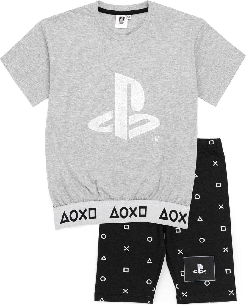 Playstation - Schlafanzug mit Shorts für Mädchen NS6379 (164) (Grau/Schwarz)