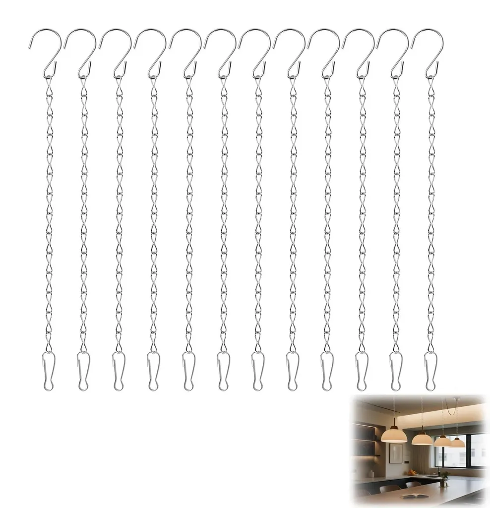 Chaîne métallique courte 25 cm avec clip et capacité de charge 5 kg